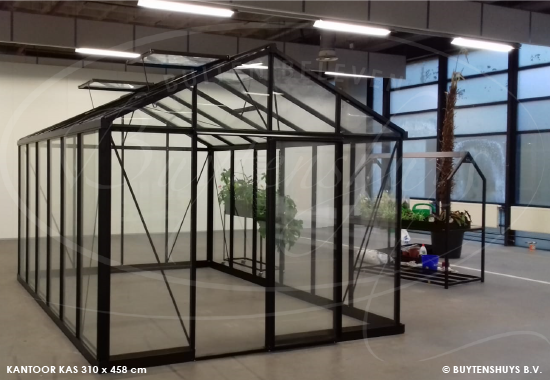 Glazen kantoorruimte (b)310 x (d)458 cm (Zwart)